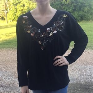 Beaded long sleeve shirt